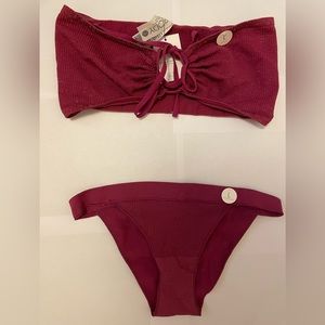 Burgundy sparkle underwear bra and panty set